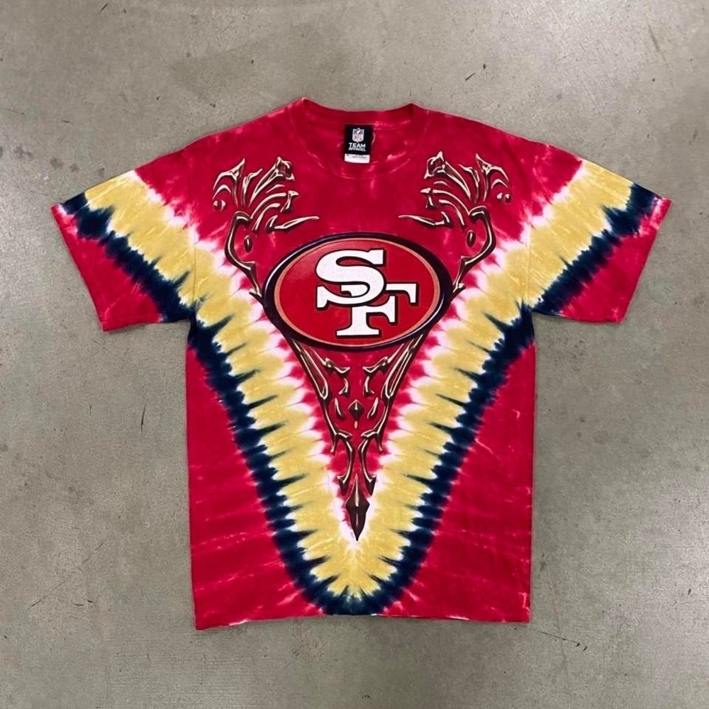Vintage 2000s San Francisco 49ers NFL Tie‎ Dye AOP T-Shirt Size M